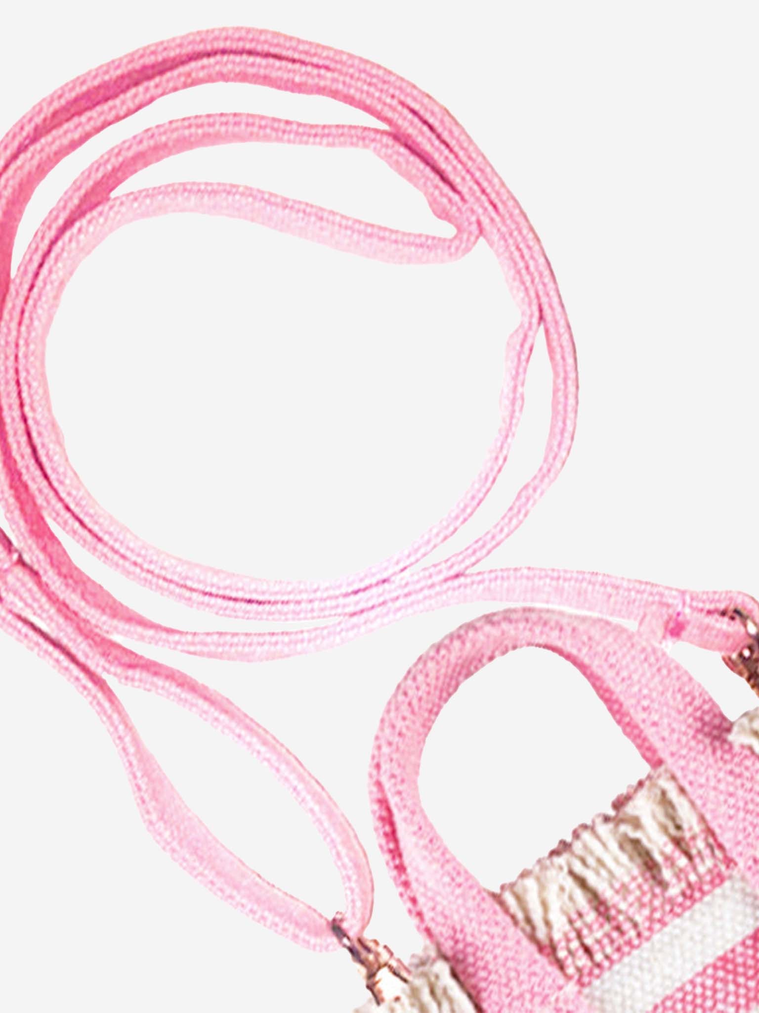 Pink striped cotton canvas Key Holder - MC2 Saint Barth