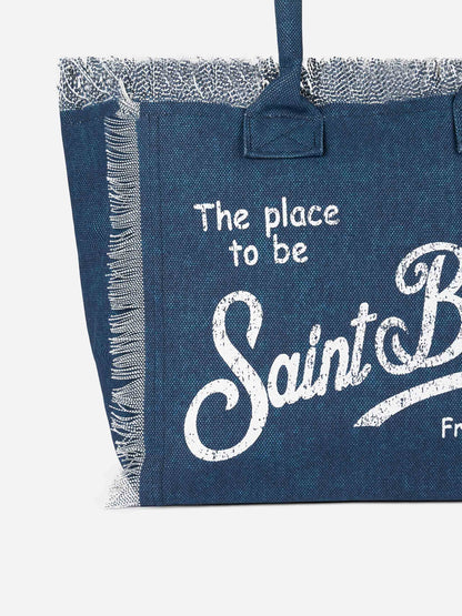 Indigo cotton canvas Vanity tote bag - MC2 Saint Barth