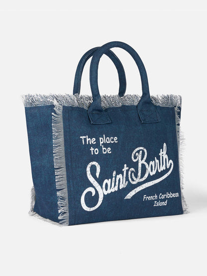 Indigo cotton canvas Vanity tote bag - MC2 Saint Barth