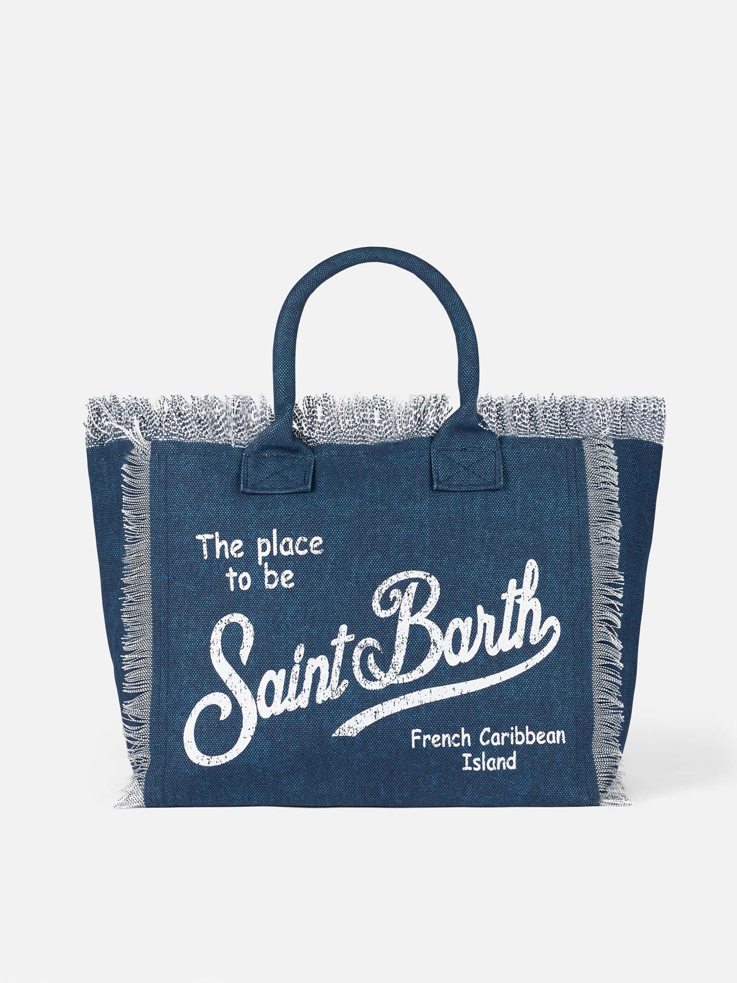 Indigo cotton canvas Vanity tote bag - MC2 Saint Barth