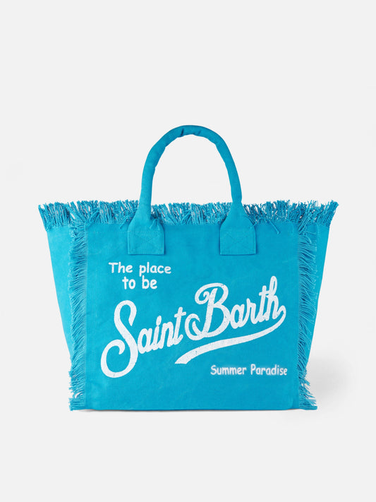 Vanity turquoise canvas shoulder bag - MC2 Saint Barth