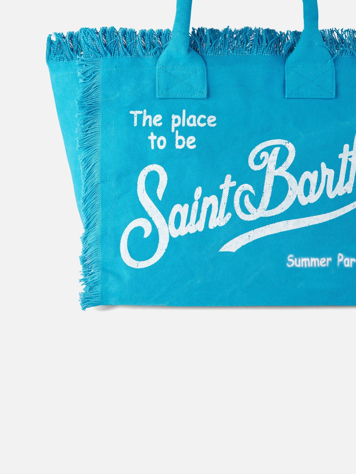 Vanity turquoise canvas shoulder bag - MC2 Saint Barth