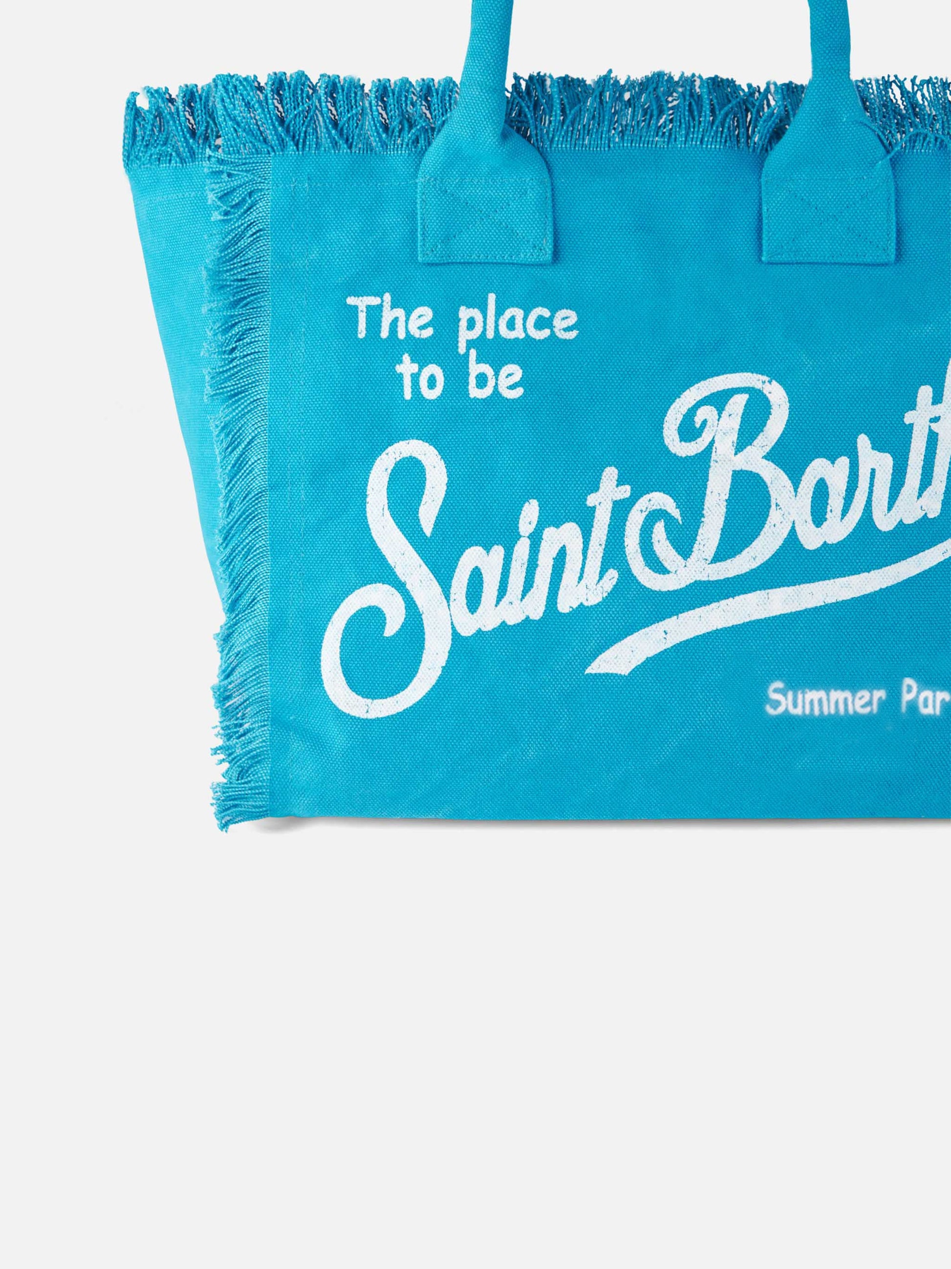 Vanity turquoise canvas shoulder bag - MC2 Saint Barth