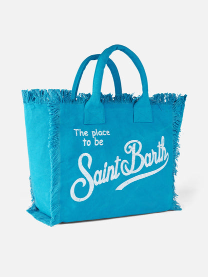 Vanity turquoise canvas shoulder bag - MC2 Saint Barth