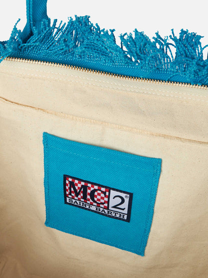 Vanity turquoise canvas shoulder bag - MC2 Saint Barth